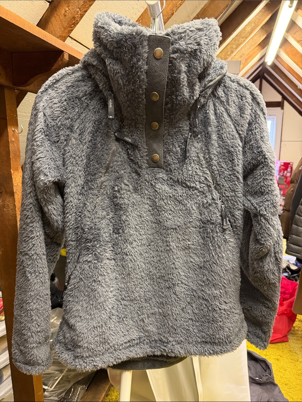 Kuhl Plush Green/Grey Fleece Pullover Jacket